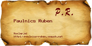 Paulnics Ruben névjegykártya
